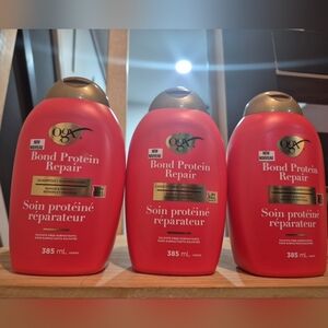 OGX Bond Protein Repair Shampoo(2) & Conditioner(1) Repair & Protect Bundle